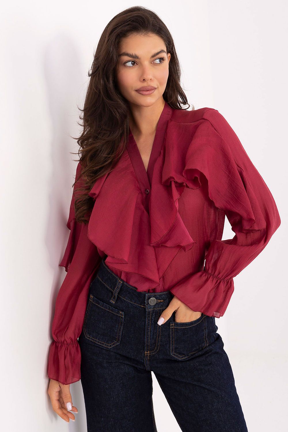 Overhemd met lange mouwen model 218414 Rue Paris