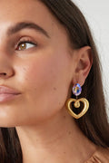 Crystal Heart Drop Earrings