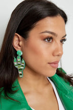 Cactus Bead Drop Earrings