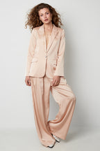 Geweven Polyestervezel Vrouwen Rechte Broeken Casual Effen Kleur