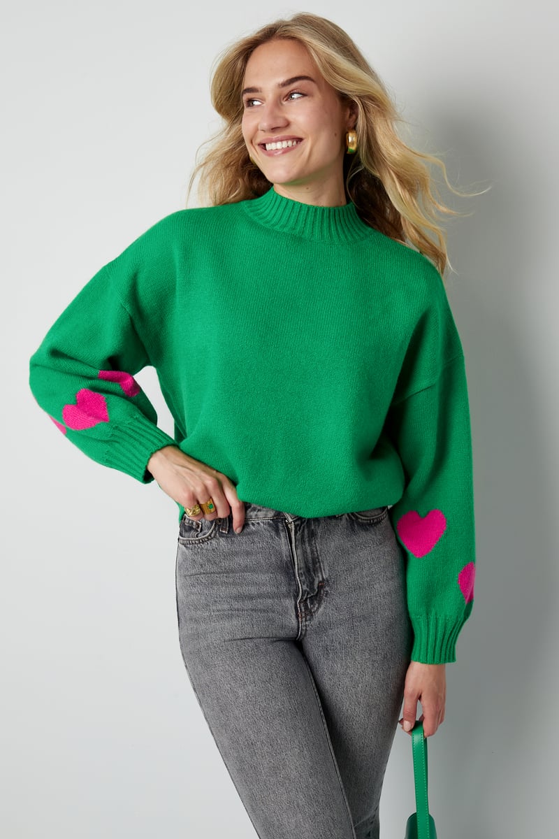 Comfort Heart Knit trui - fuchsia