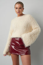 Fluffy finesse top - Burgundy