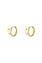 Creolen met mini hartjesoorbellen