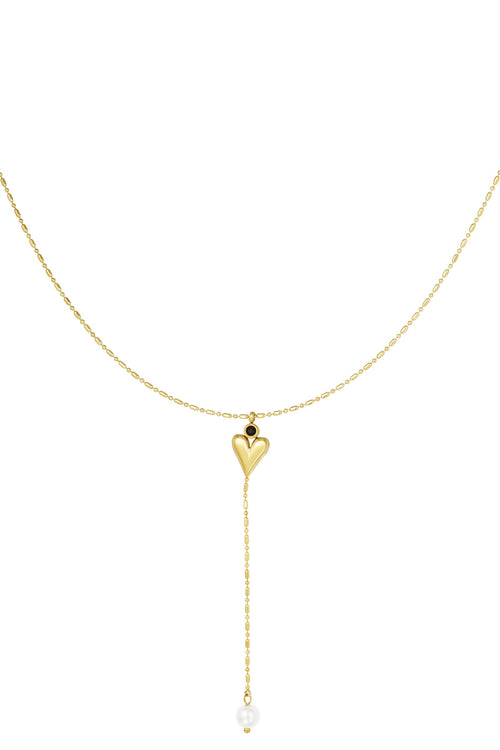 classic heart & pearl ketting