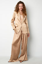 Geweven Polyestervezel Vrouwen Rechte Broeken Casual Effen Kleur