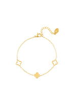 Armband klavertjes Goud kleur Stainless Steel