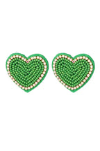 Beaded Heart Statement Earrings