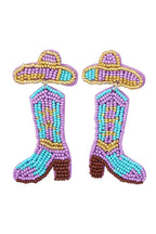 Cowgirl Bead Boot Earrings