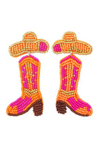 Cowgirl Bead Boot Earrings