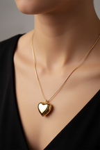 Golden Heart Long Necklace