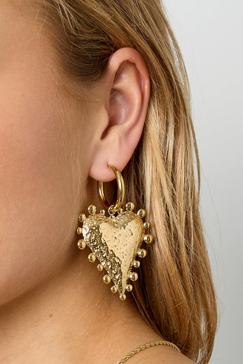 Oorbellen van roestvrij staal met hartjes, casual, dagelijks, eenvoudig, serie, damessieraden