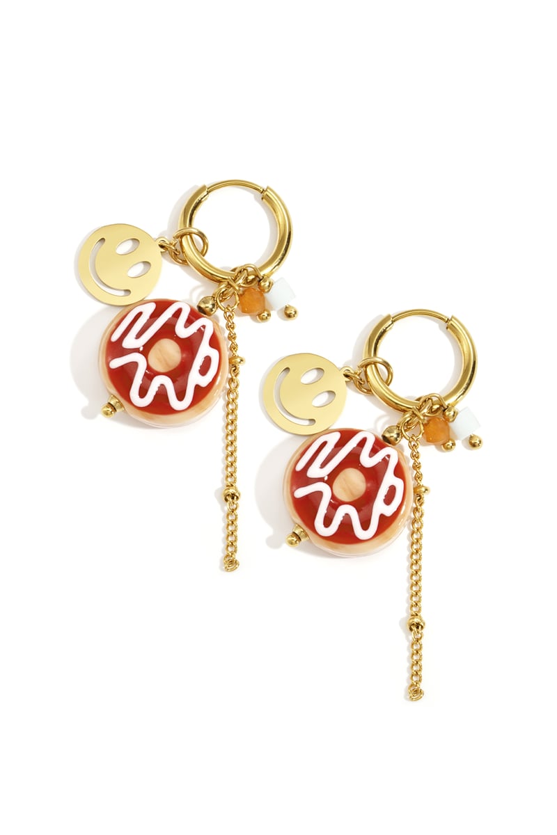 Oorbellen van roestvrij staal, eten, casual, dagelijks, eenvoudig, serie, damessieraden