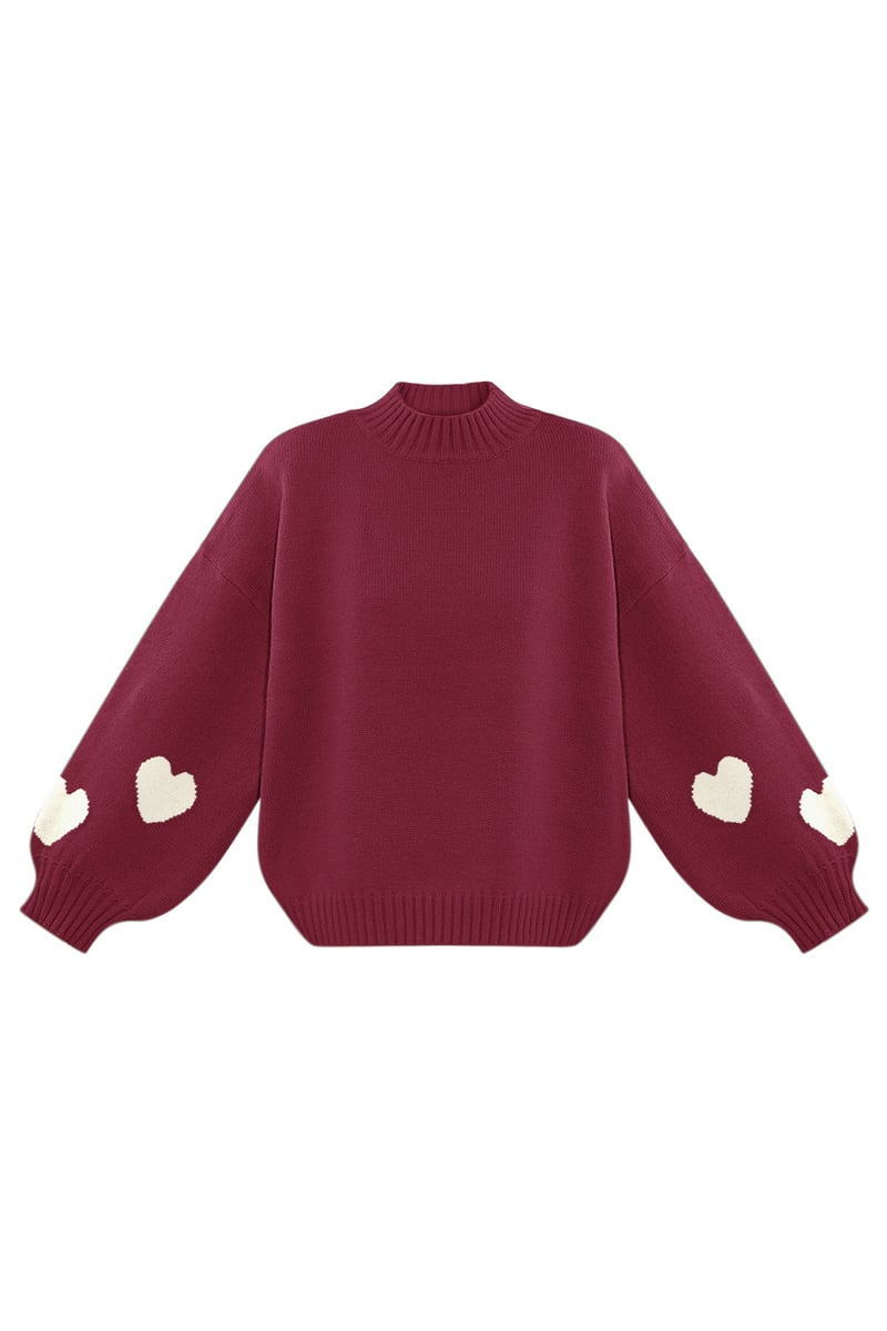 Comfort Heart Knit trui - fuchsia