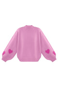 Comfort Heart Knit trui - fuchsia