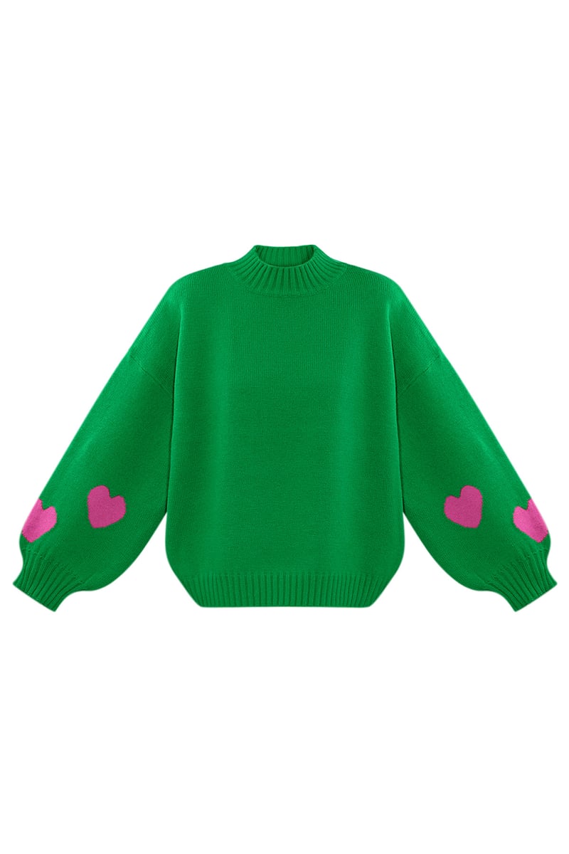 Comfort Heart Knit trui - fuchsia