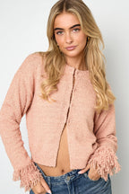 Cardigan met franjemouwen