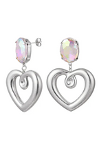 Crystal Heart Drop Earrings