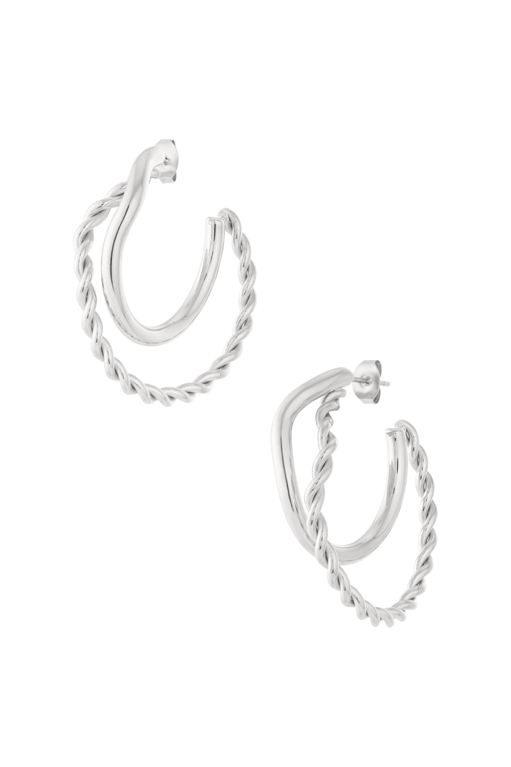 Organic braided hoop earrings