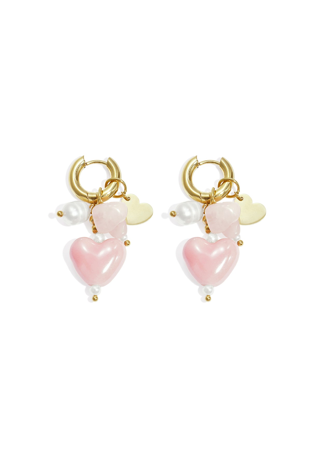 Oorbellen van roestvrij staal met hartjes, casual, dagelijks, eenvoudig, serie, damessieraden