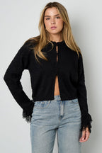 Cardigan met franjemouwen