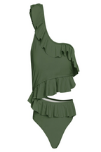 Ruffle One-Shoulder Swimsuit