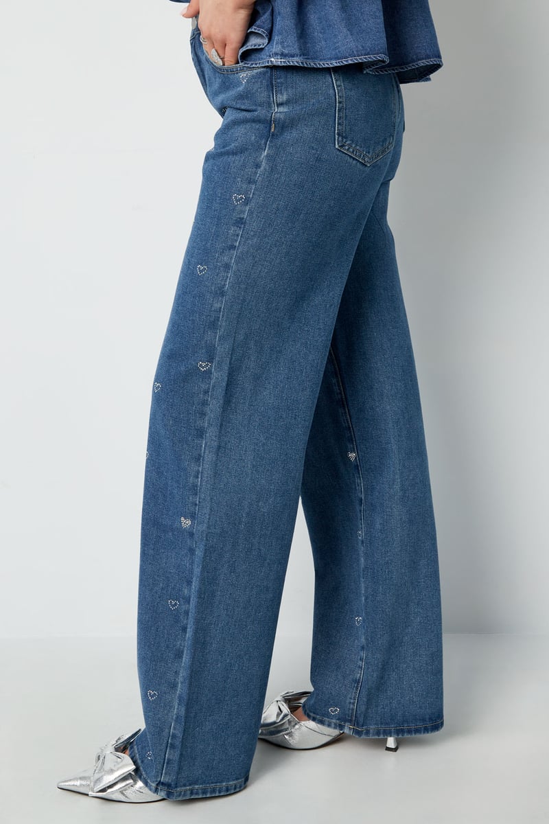 Denim jeans glitter hart