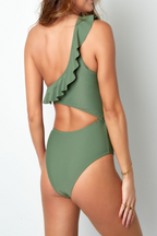 Ruffle One-Shoulder Swimsuit