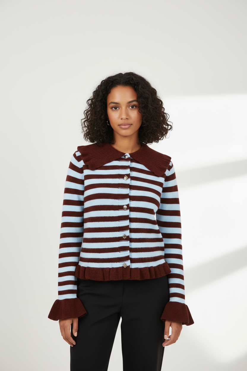Striped Collar Knit