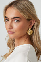 Oorbellen van roestvrij staal met hartjes, casual, dagelijks, eenvoudig, serie, damessieraden