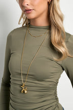 Roestvrijstalen lange kettingen met dierenprint, casual, dagelijks, eenvoudig, serie, damessieraden