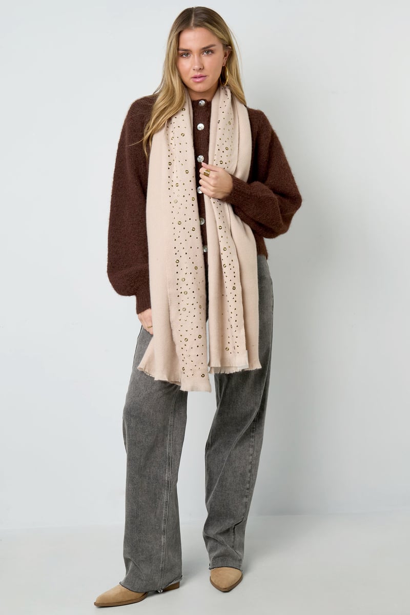 Wintersjaal met steentjes