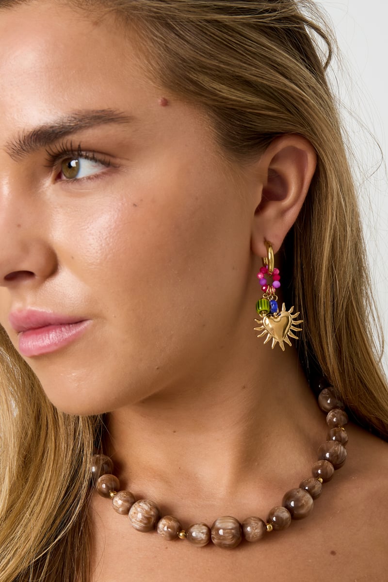 Glowing Heart Happy Charm oorbellen