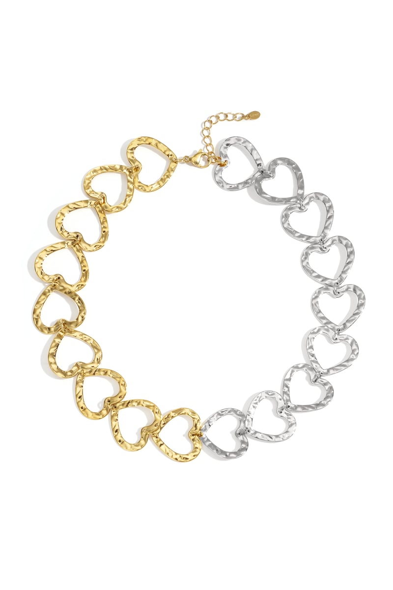 Roestvrijstalen kettingen met hart, casual, dagelijks, eenvoudig, serie, damessieraden